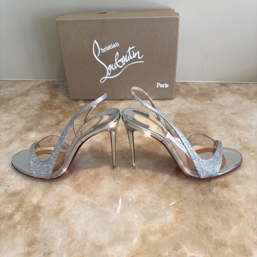 Christian Louboutin silver Optisling 100 sandals